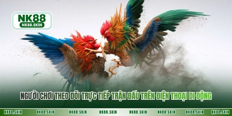 Người chơi theo dõi trực tiếp trận đấu trên điện thoại di động